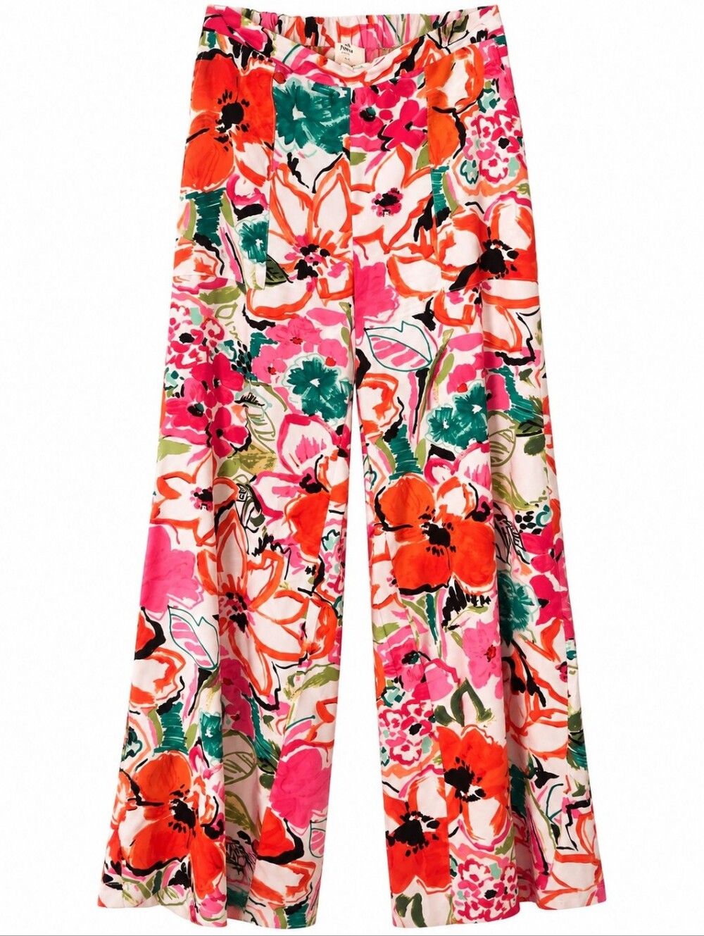 Entro Floral Wide Leg Palazzo Pants Multicolor Size S